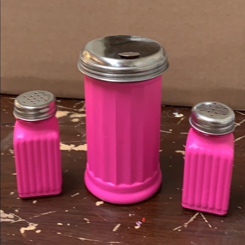 Parisian Pink Retro Glass Kitchen Set